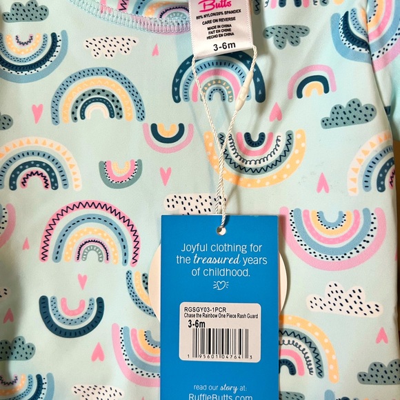 NWT RuffleButts Girls One-Piece Rashgaurd - Picture 4 of 4
